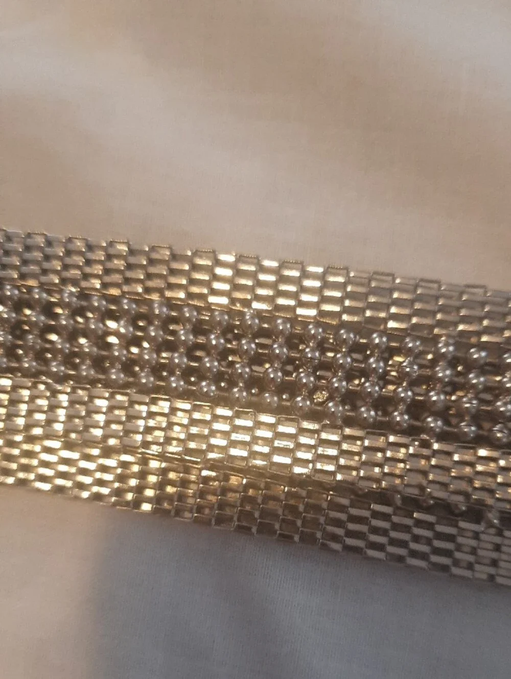 Silver Butterfly-Link Belt And Silvertone Mesh Belt